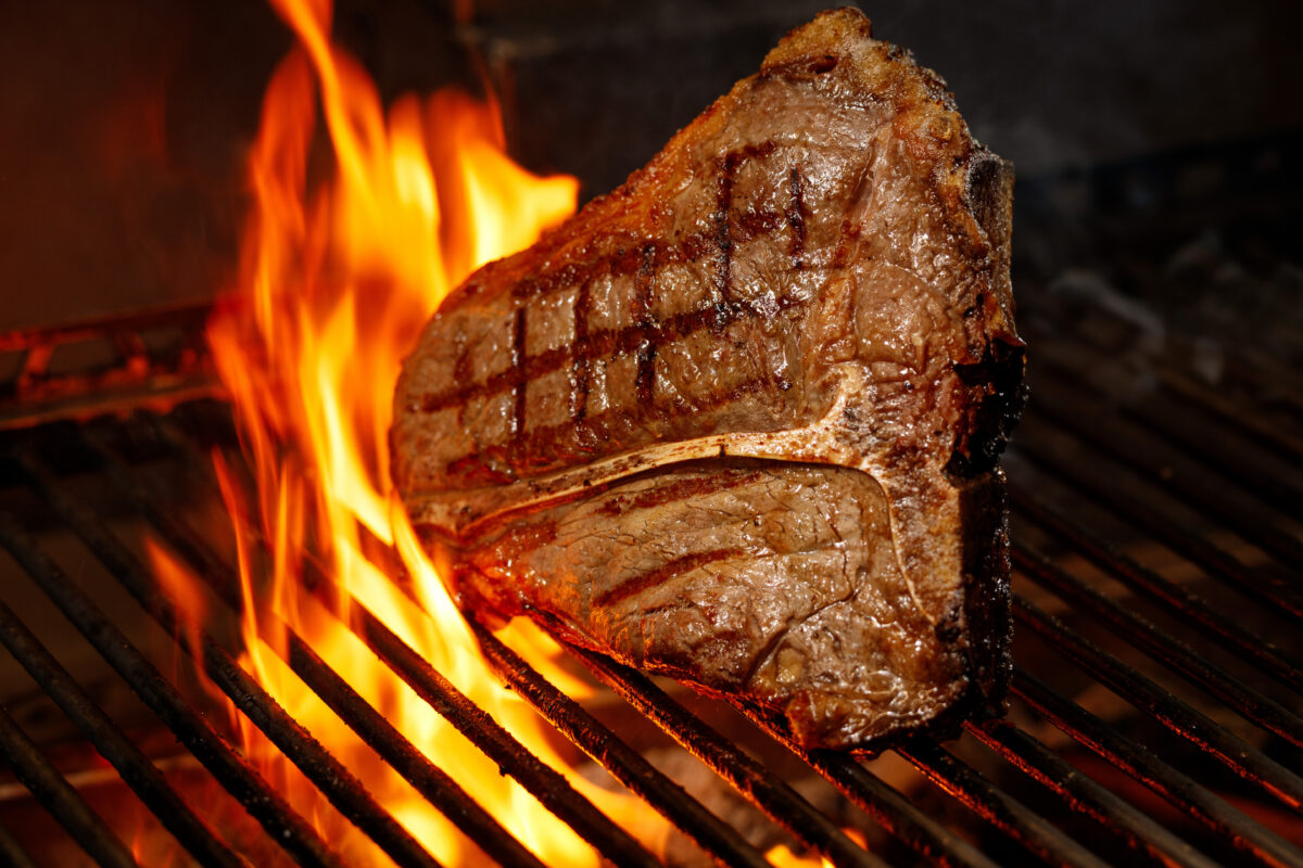 FIRE Steakhouse & Bar, Dawson Street Dublin City Centre, steak on the grill